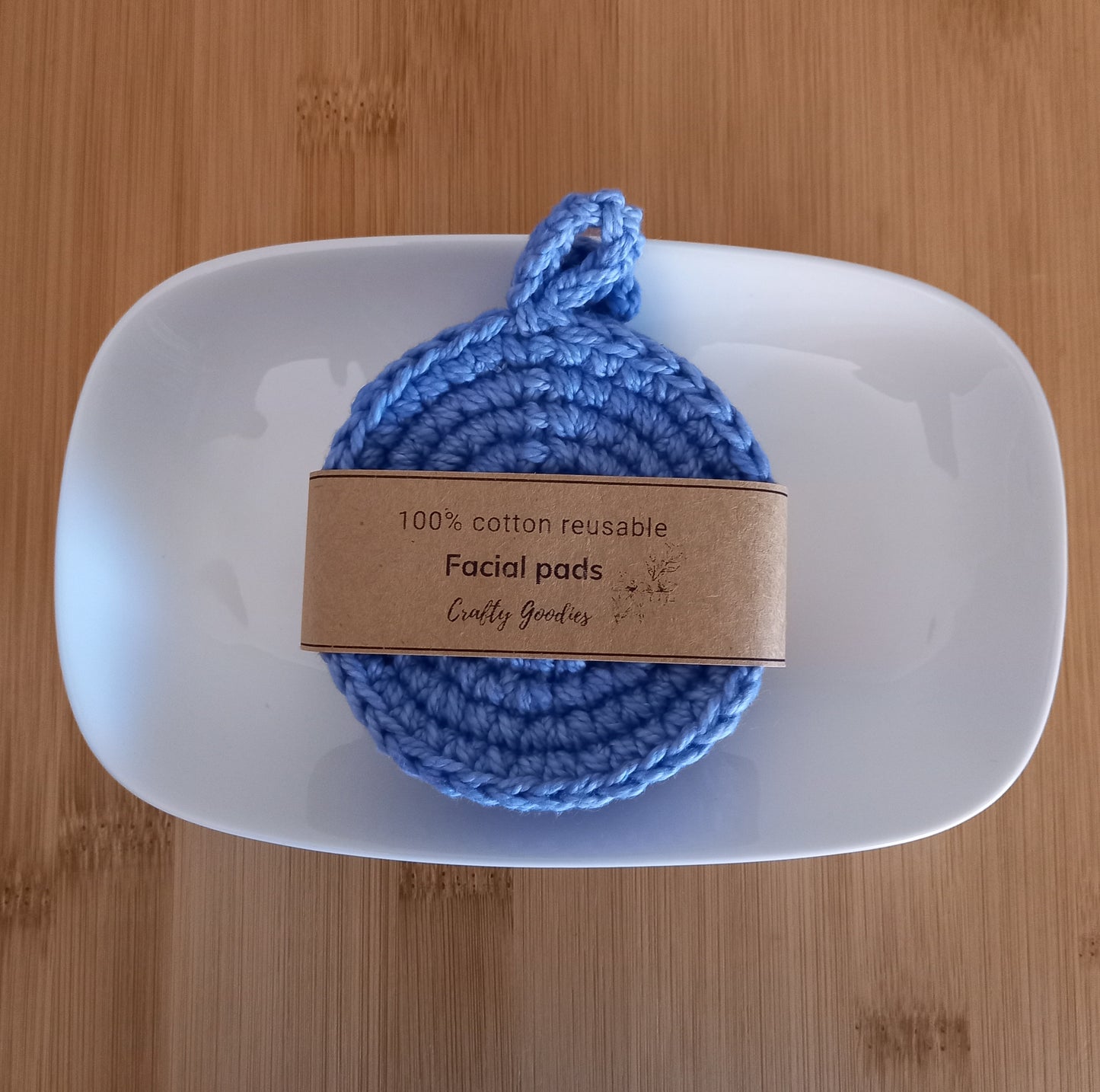 100% Eco-Cotton Facial Cleansing Pads, Reusable - 8,5cm
