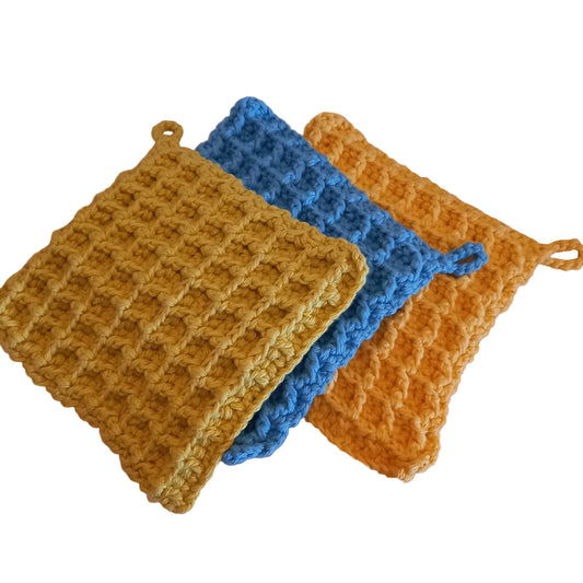 100% Cotton Multi Pot Holder Set - 3pcs