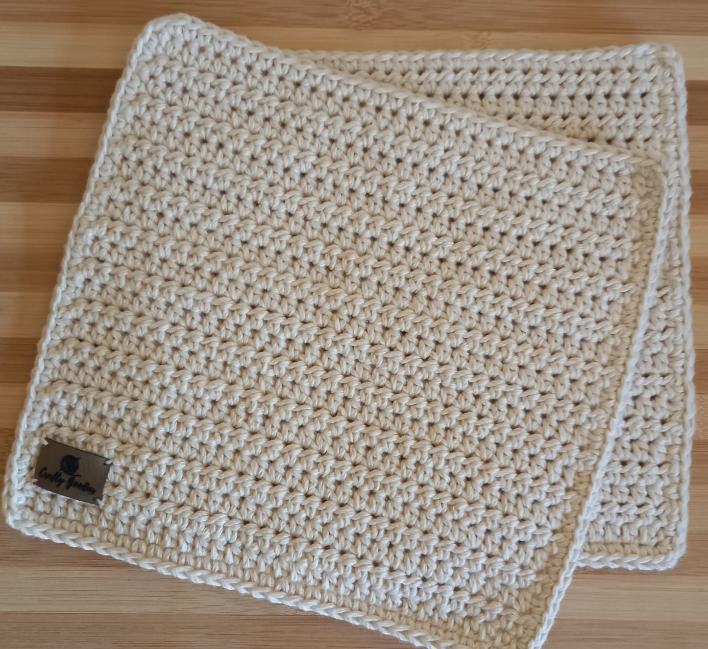 100% Cotton Natural Dishcloth & Coaster Set - 4pcs, Kitchen Linen