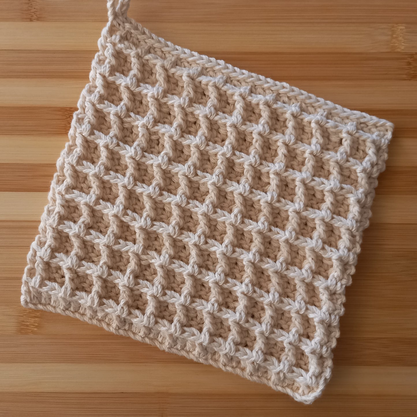 100% Cotton Natural Waffle Pot Holder Set - 2pcs, 17cm x 17cm