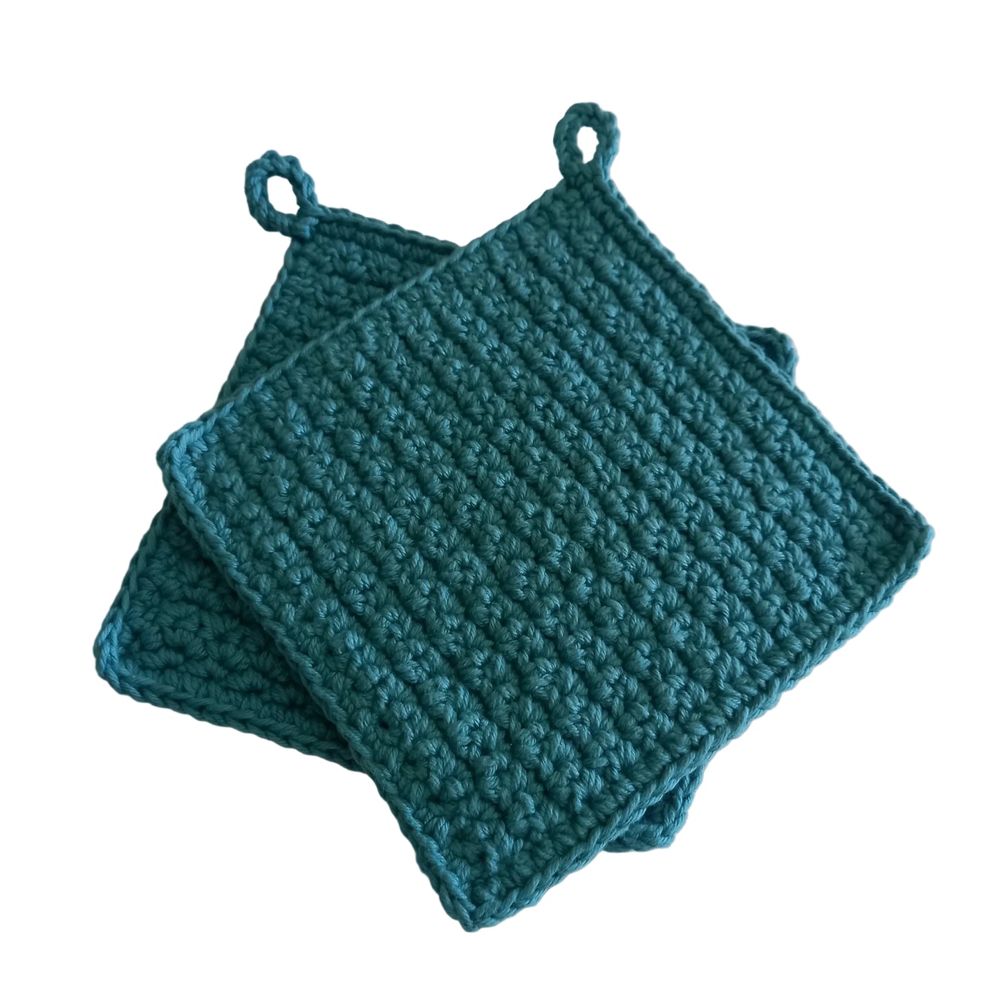 100% Cotton Teal Pot Holder Set - 2pcs