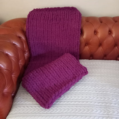 Chunky Hand-Knit Throw Blanket