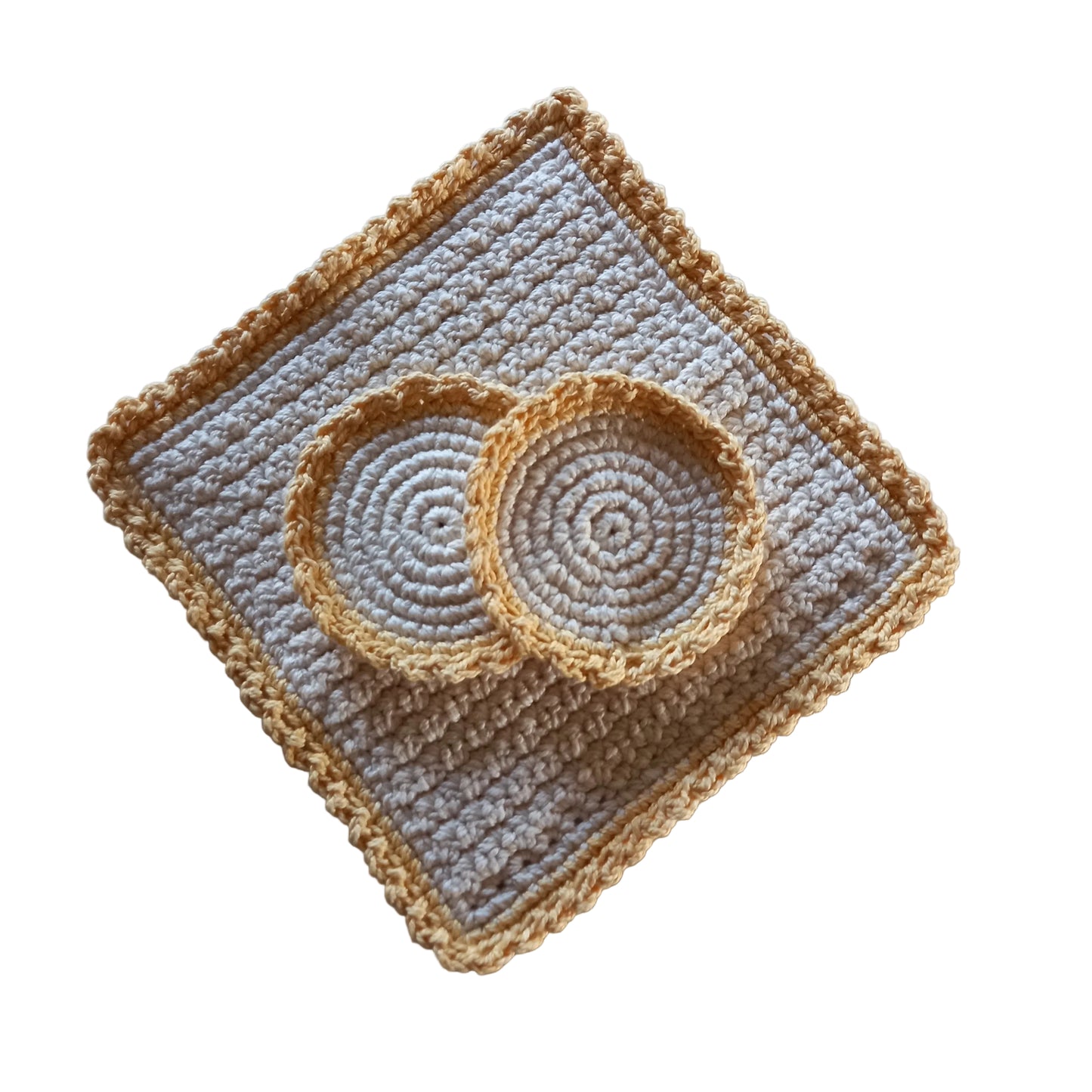 100% Cotton Dishcloth & Coaster Set - 3pcs