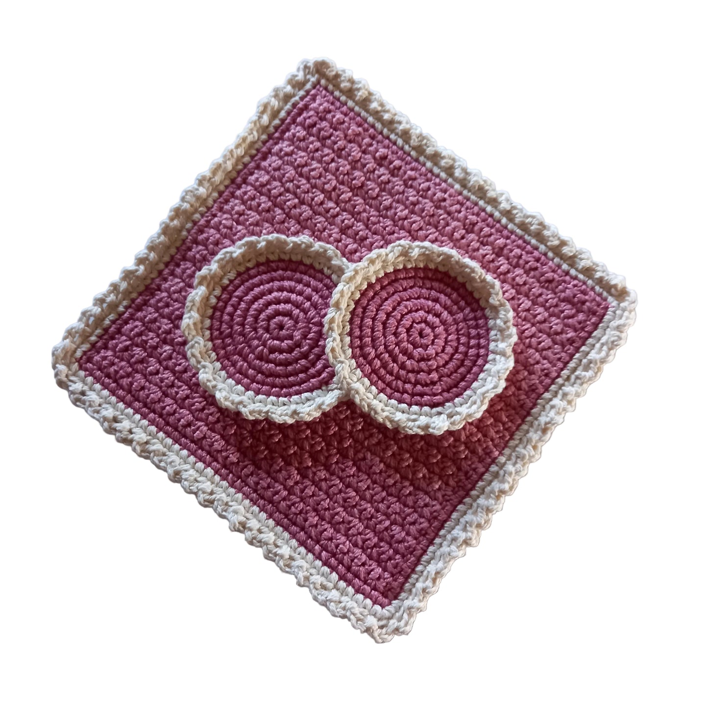 100% Cotton Dishcloth & Coaster Set - 3pcs