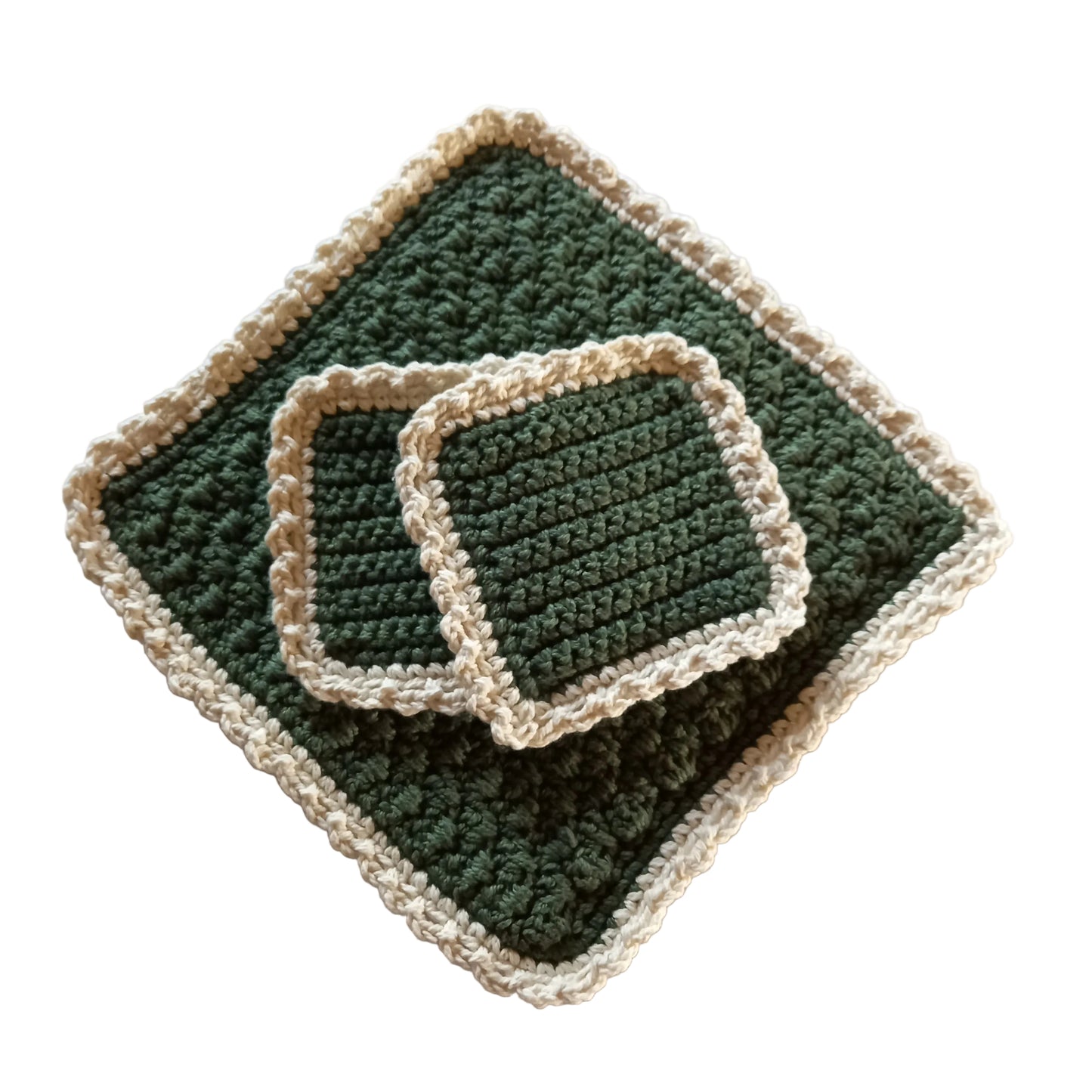 100% Cotton Dishcloth & Coaster Set - 3pcs