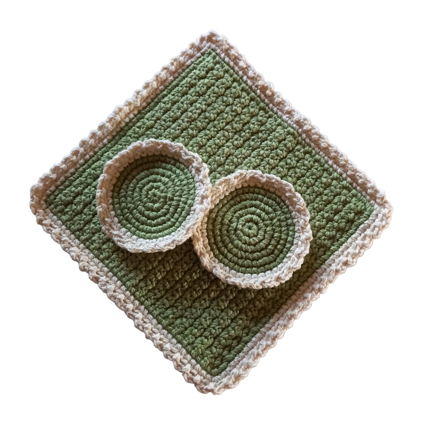 100% Cotton Dishcloth & Coaster Set - 3pcs