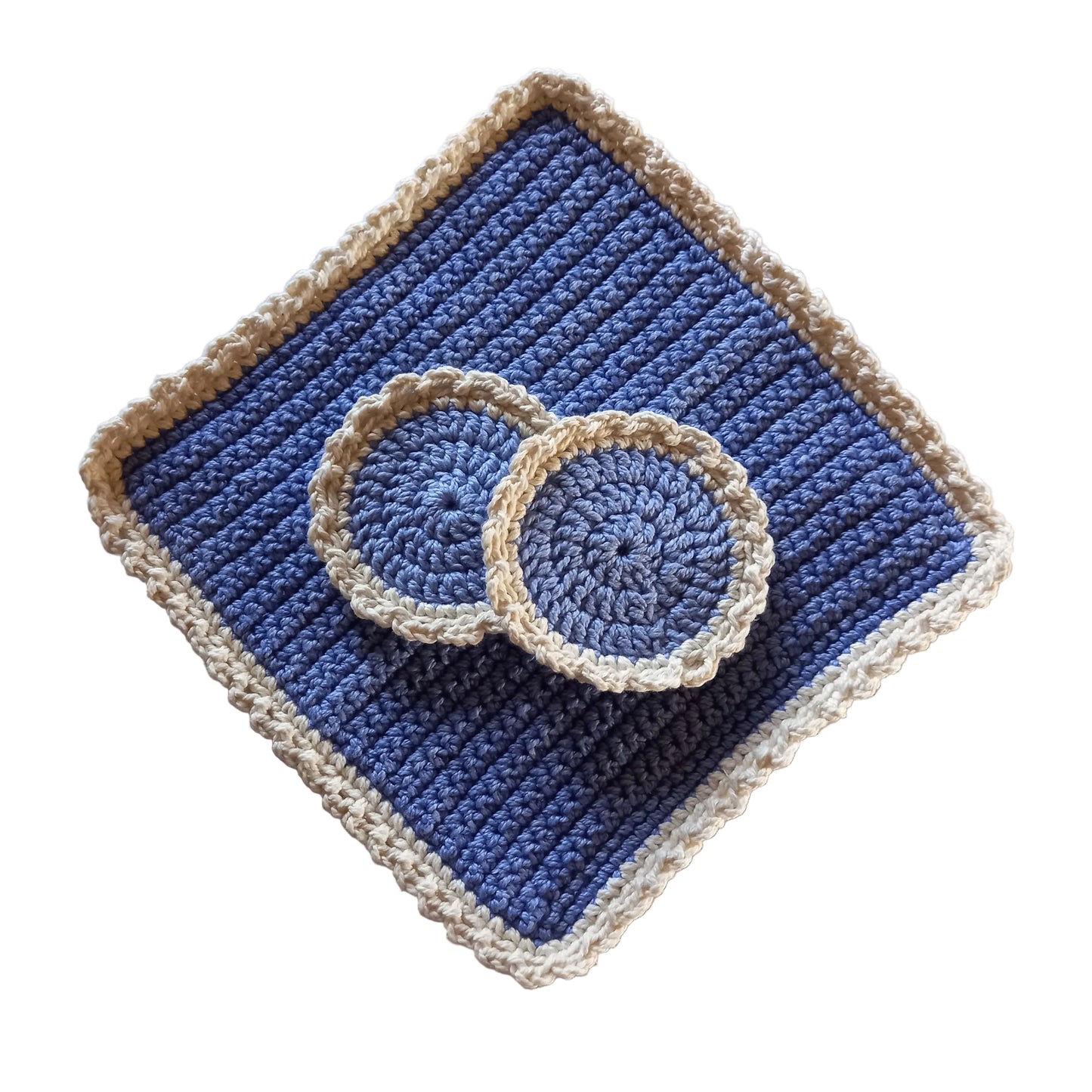 100% Cotton Dishcloth & Coaster Set - 3pcs