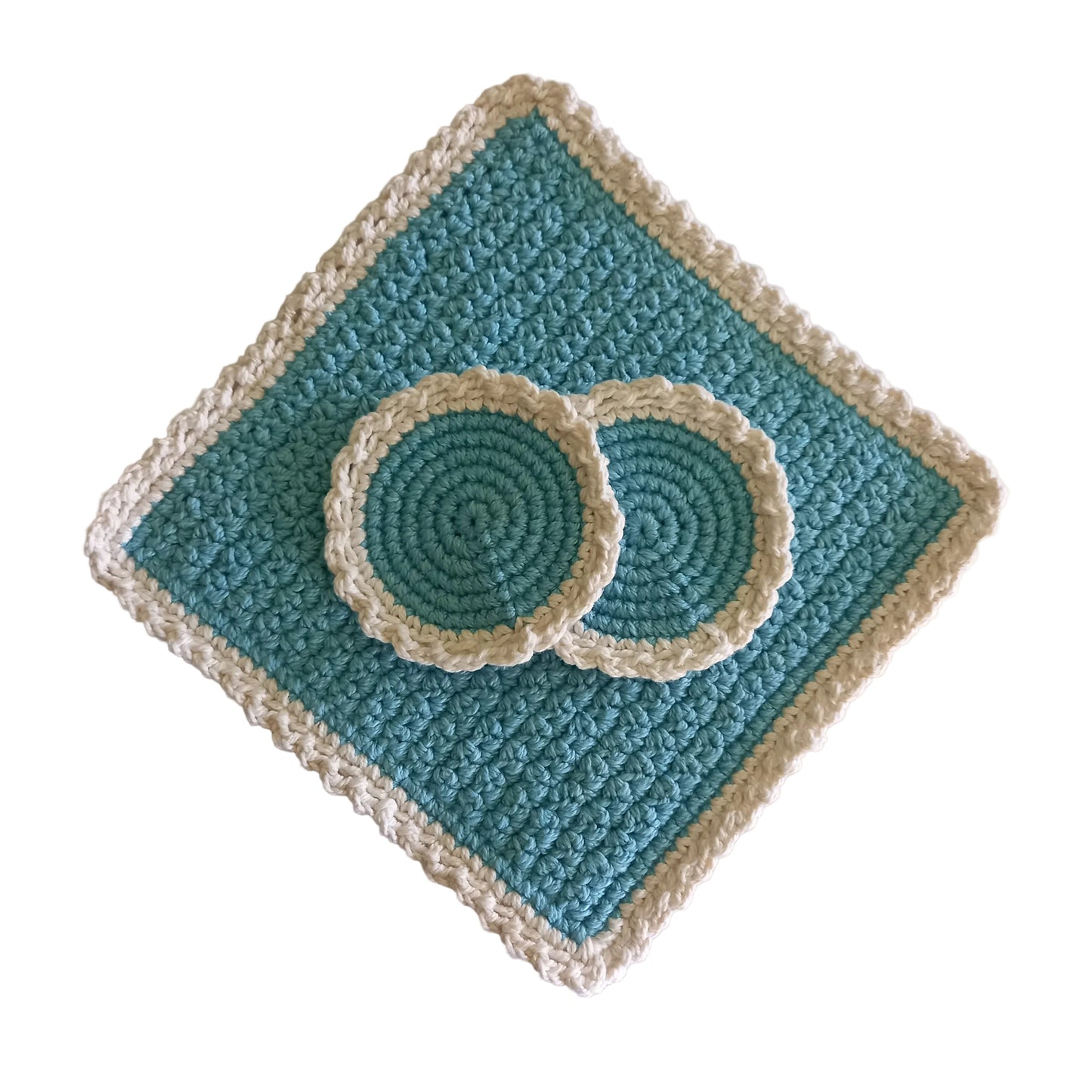 100% Cotton Dishcloth & Coaster Set - 3pcs