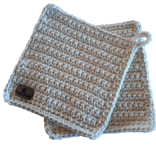 100% Cotton Natural Pot Holder Set - 2pcs