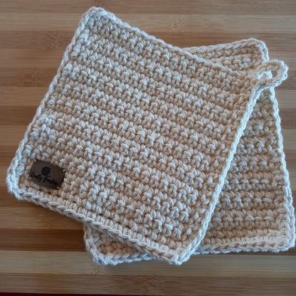 100% Cotton Natural Pot Holder Set - 2pcs