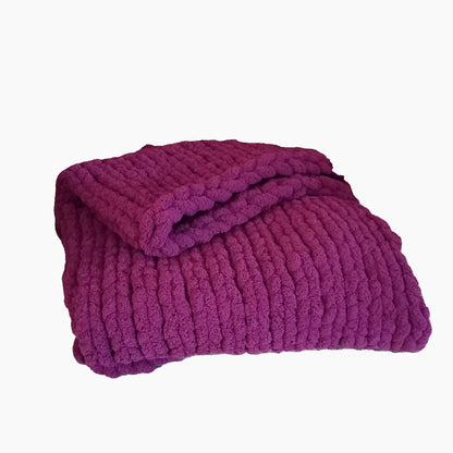 Chunky Hand-Knit Throw Blanket