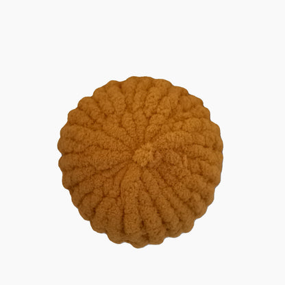Round Hand-Knit Pillow Pouf