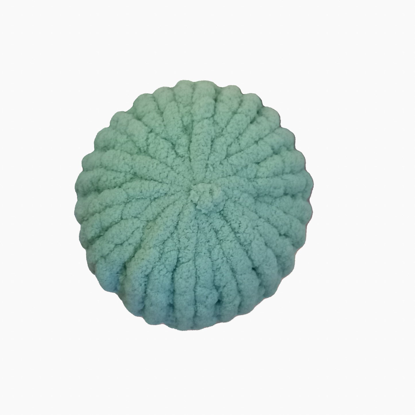 Round Hand-Knit Pillow Pouf