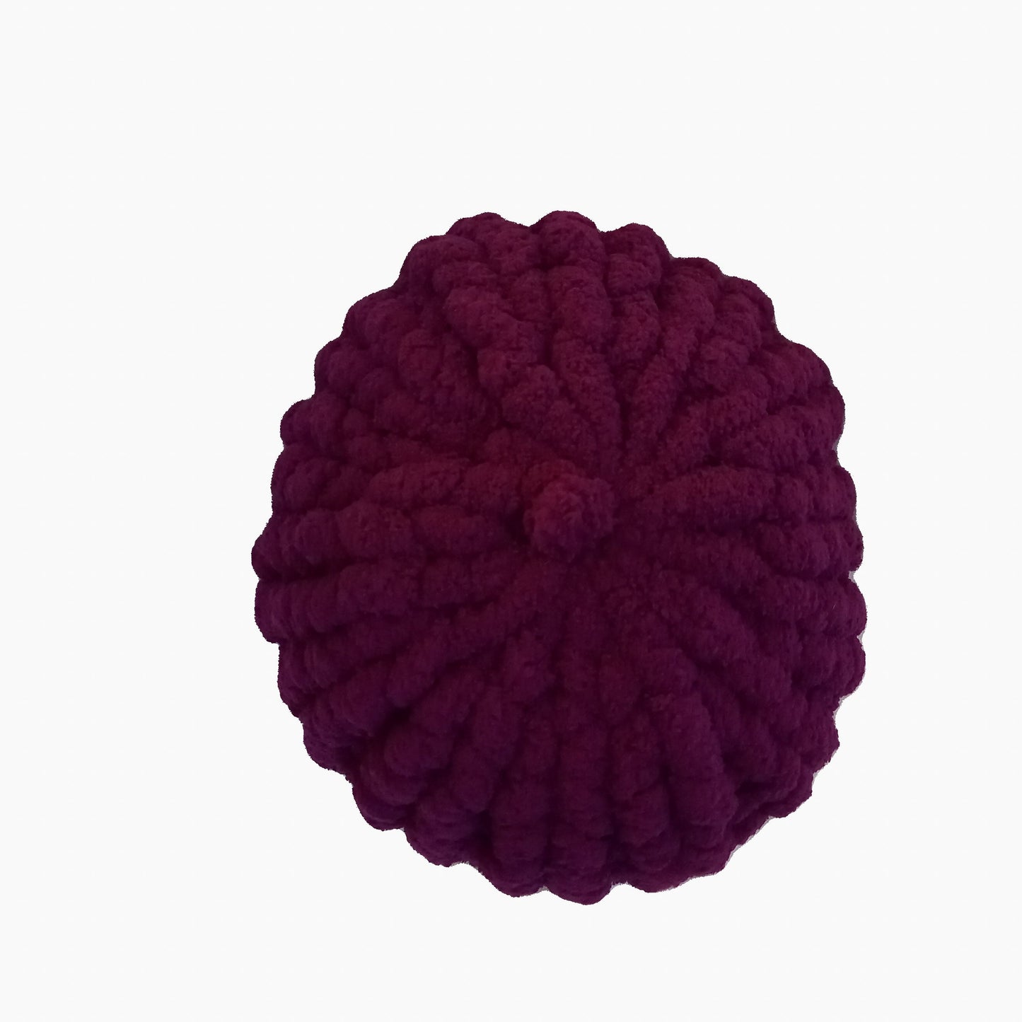 Round Hand-Knit Pillow Pouf