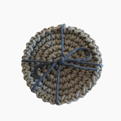Cotton/Polyester Macrame Eco Coaster Set, Round, 10cm