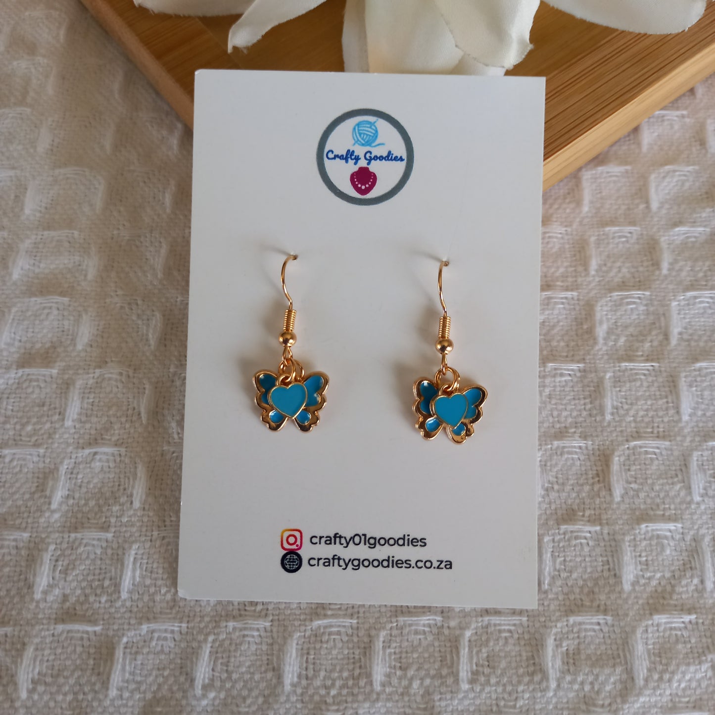 Butterfly & Heart Charms Earrings