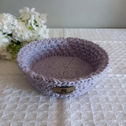 100% Cotton Handmade Round Trinket Tray - L5cm x W12.5cm