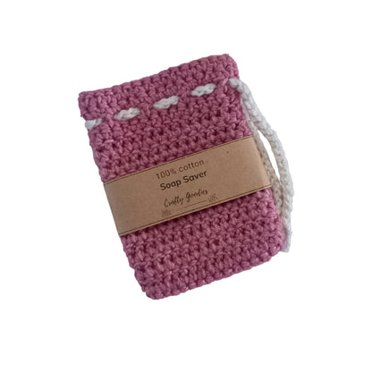 100% Eco-cotton Soap Saver Bag With Drawstring - 13cm x 10cm