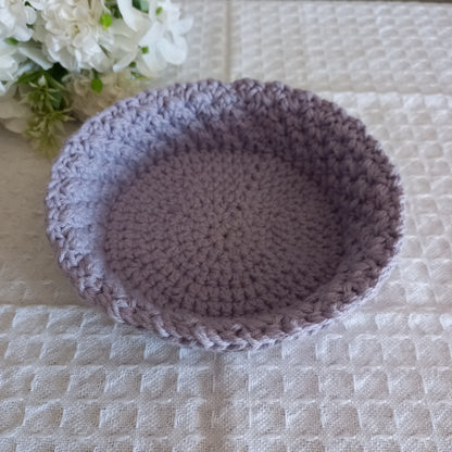 100% Cotton Handmade Round Trinket Tray - L5cm x W12.5cm
