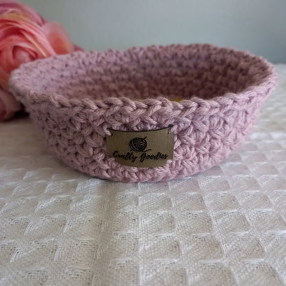 100% Cotton Handmade Round Trinket Tray - L5cm x W12.5cm