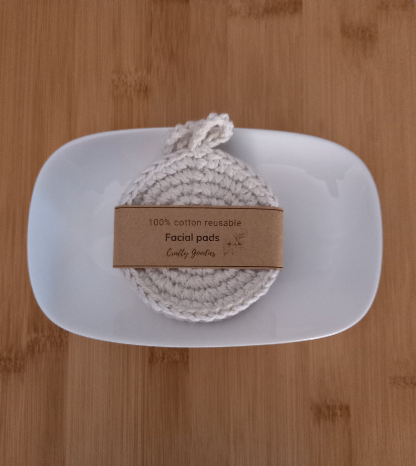 100% Eco-Cotton Facial Cleansing Pads, Reusable - 8,5cm