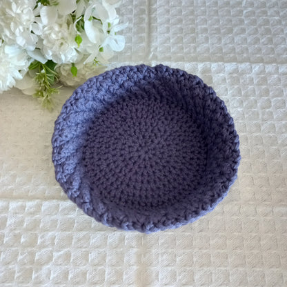 100% Cotton Handmade Round Trinket Tray - L5cm x W12.5cm