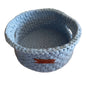 Round Storage Basket with Handles, Sky Blue - L8cm x W15cm