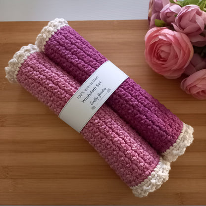 100% Eco-Cotton Washcloth Set - 2pcs