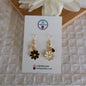 Flower & Heart Charms Earrings