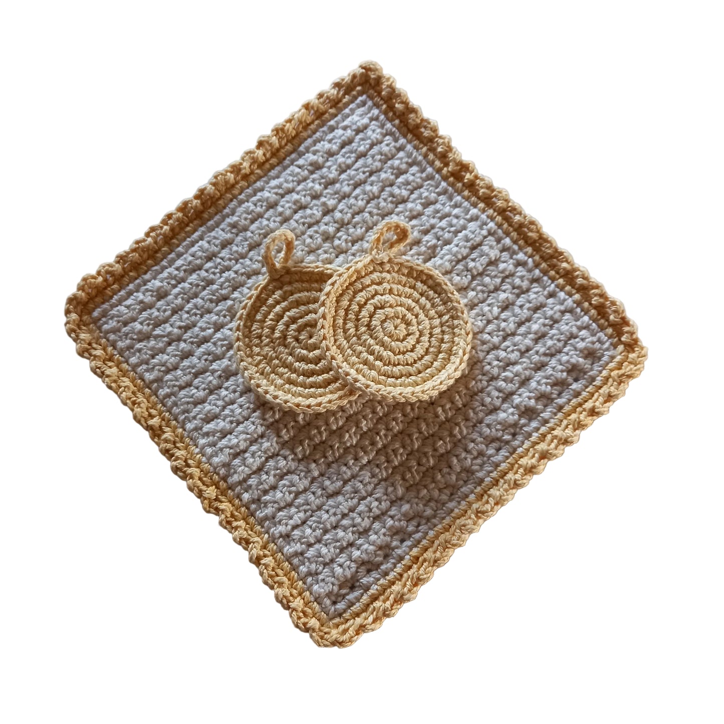 100% Cotton Washcloth & Facial Pads Set – 3pcs, Bath Essentials