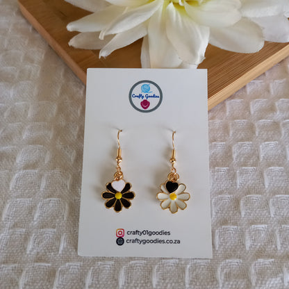 Flower & Heart Charms Earrings