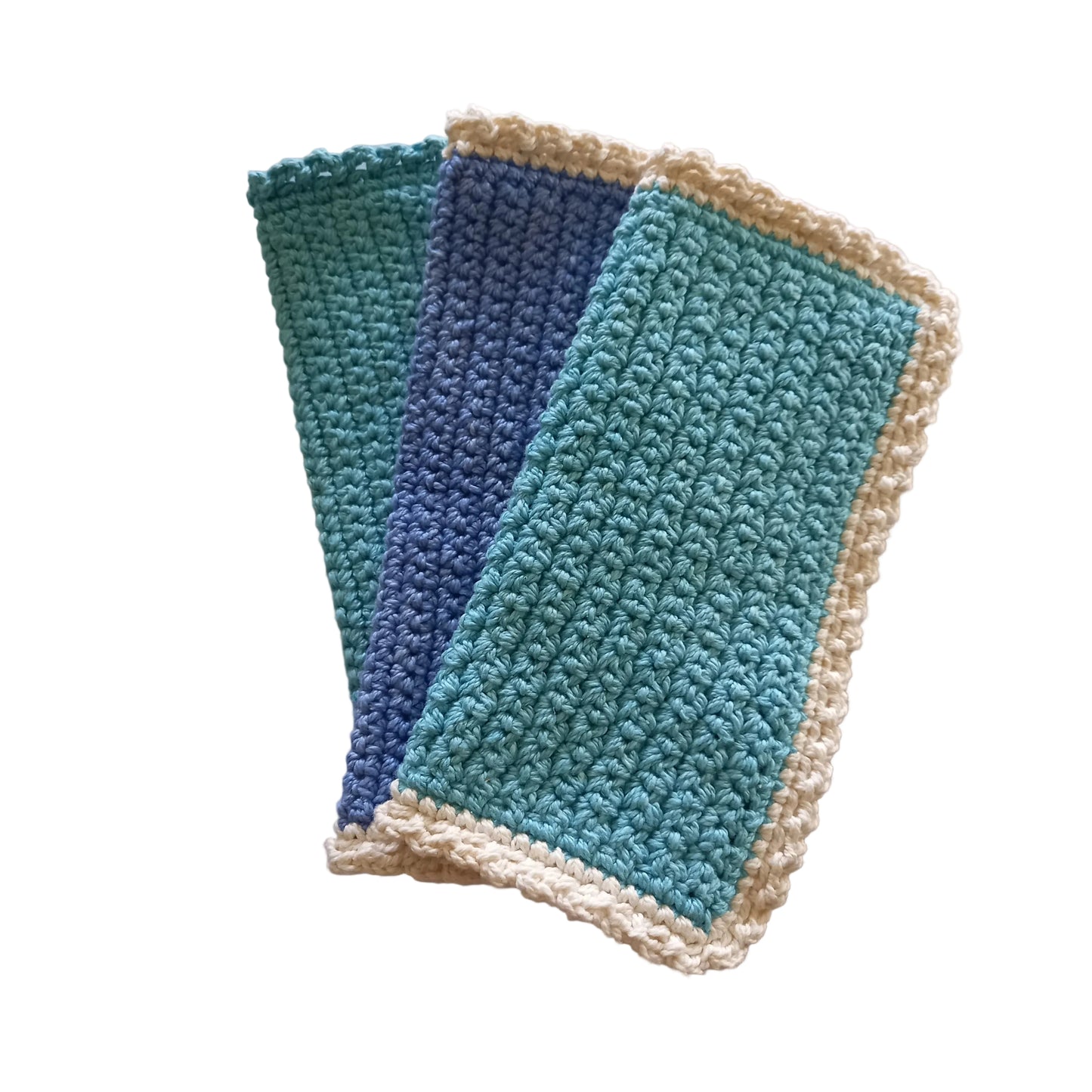 100% Eco-Cotton Washcloths Set - 2pcs, Green, Bath Linen, 23cm x 23cm