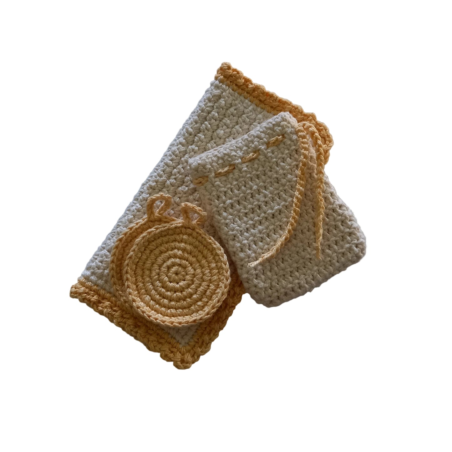 100% Eco-Cotton Bath Essentials Set - 4pcs, Eco-friendly, Reusable