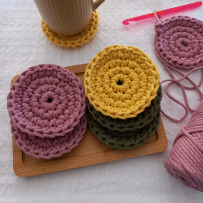 60% Cotton/40% Viscose Thick Macrame Coaster Set - 10cm