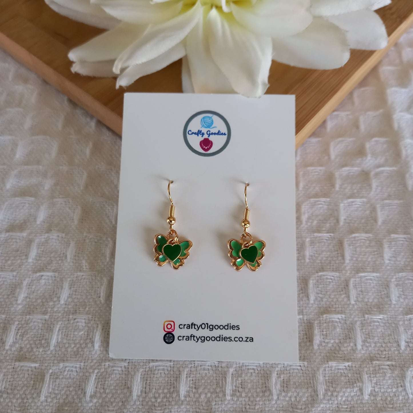 Butterfly & Heart Charms Earrings