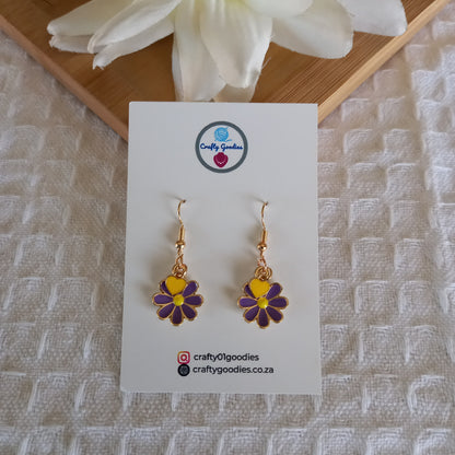 Flower & Heart Charms Earrings