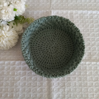 100% Cotton Handmade Round Trinket Tray - L5cm x W12.5cm