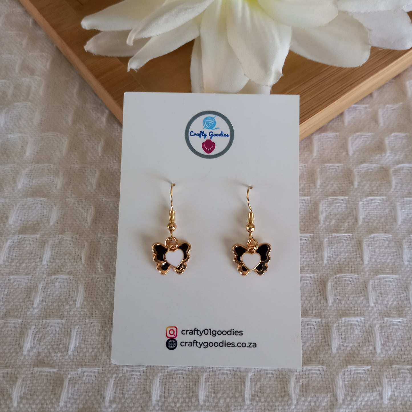 Butterfly & Heart Charms Earrings