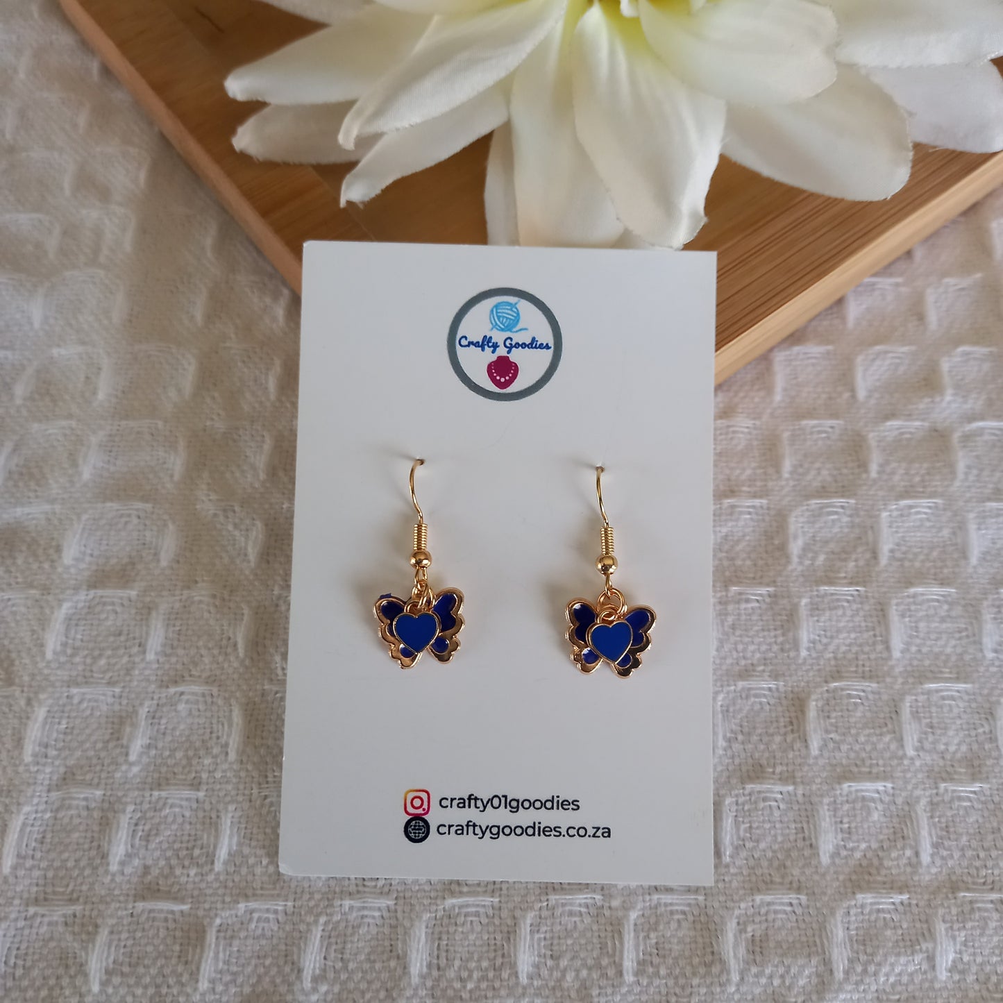 Butterfly & Heart Charms Earrings